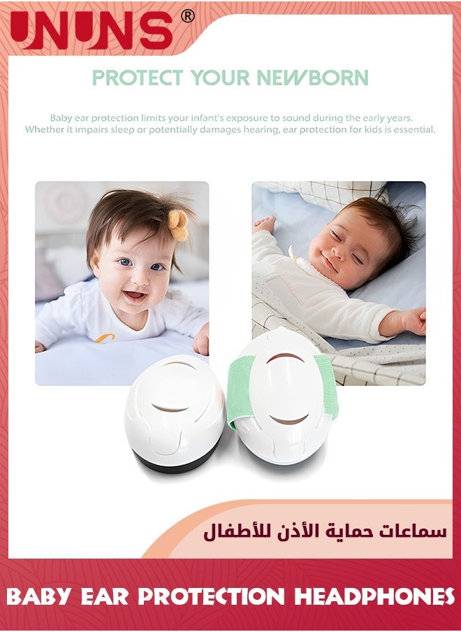 UNUNS Baby Ear Defenders,Hearing Protection Earbuds For Babies Toddlers To 36 Months,Noise Reduction Safety Equipment,Comfortable Baby Headphones Against Hearing Damage Improve Sleep,Green  - Image 4