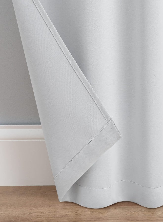ECLIPSE Langley Solid Tripleweave Room Darkening Rod Pocket Window Curtains (2 Panels), 52 in x 84 in, Silver White - Image 4
