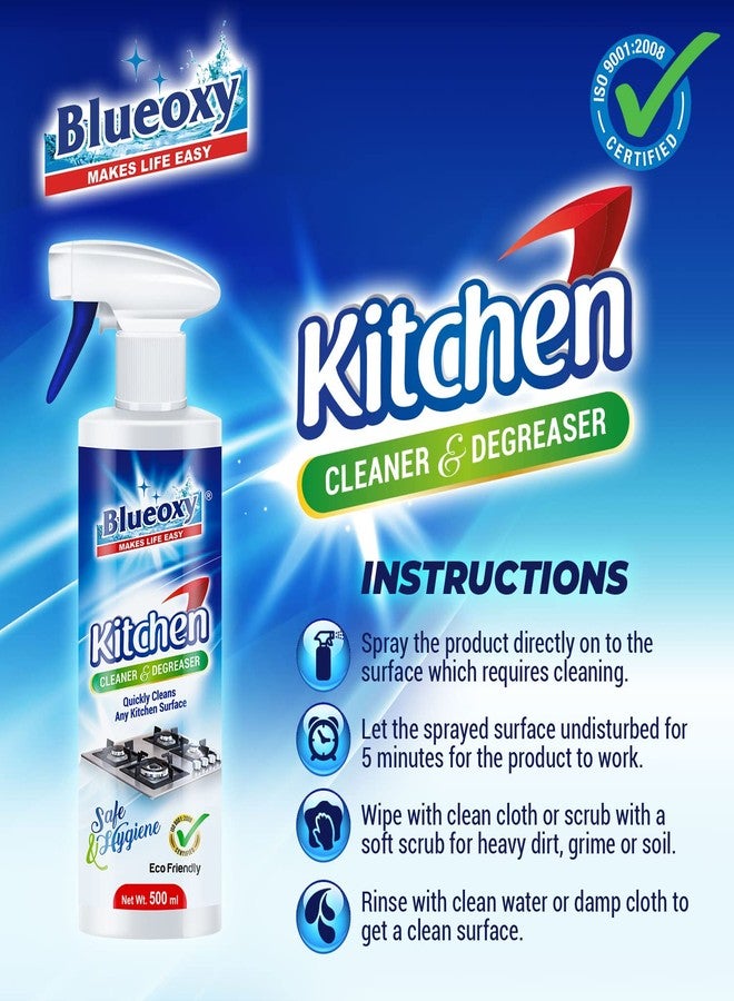 Blueoxy Kitchen Cleaner and Degreaser (All Round) Professional Concentrated Formula 500 ml | Quickly Cleans Any Kitchen Surface | Food Safe & Hygiene | Pack 1 - Image 3