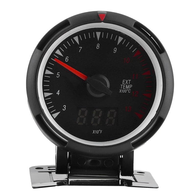 Gas Gauge Kit, Gas Temperature Gauge Plastic Stainless Steel Egt Gauge Kit with Accessories for 12V Gasoline Car - Image 1