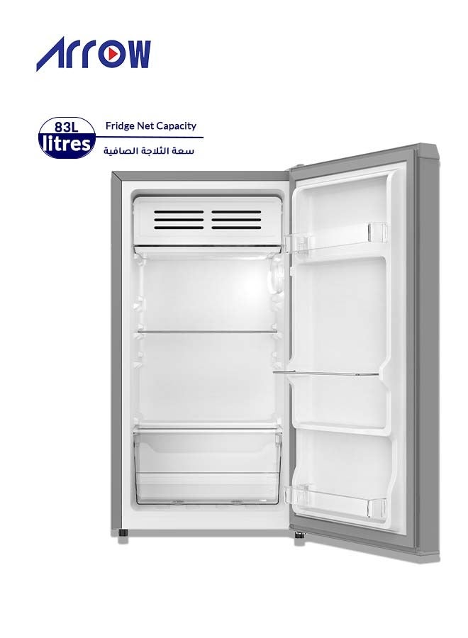 ARROW SINGLE DOOR DEFROST REFRIGERATOR, 83L, 2.9 Cubic Feet, Door material -Metal, INOX , RO-130RDS - Image 3