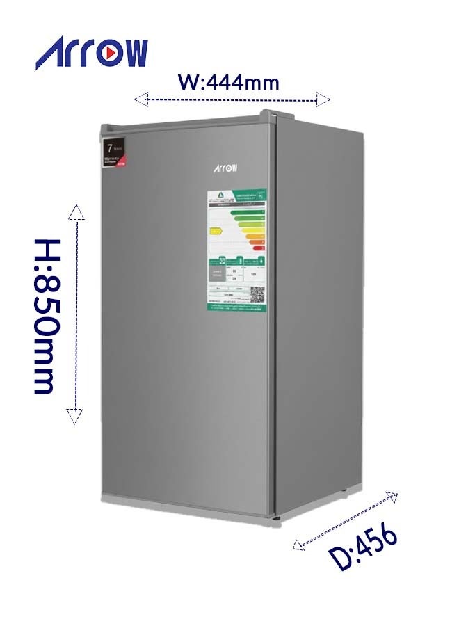 ARROW SINGLE DOOR DEFROST REFRIGERATOR, 83L, 2.9 Cubic Feet, Door material -Metal, INOX , RO-130RDS - Image 5