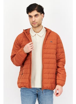 Men Plain Puffer Jacket , Rust