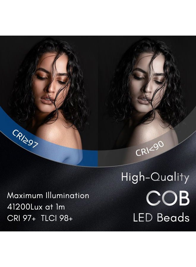 Tolifo 200 واط مصباح يدوي ثنائي اللون ضوء فيديو LED صامت COB، 2700K-6500K CRI97+/TLCI98+/12 تأثيرات/تحكم عبر التطبيق، 360° أضواء ملء للتصوير الفوتوغرافي/استوديو/يوتيوب/تيك توك/بث مباشر - Image 5