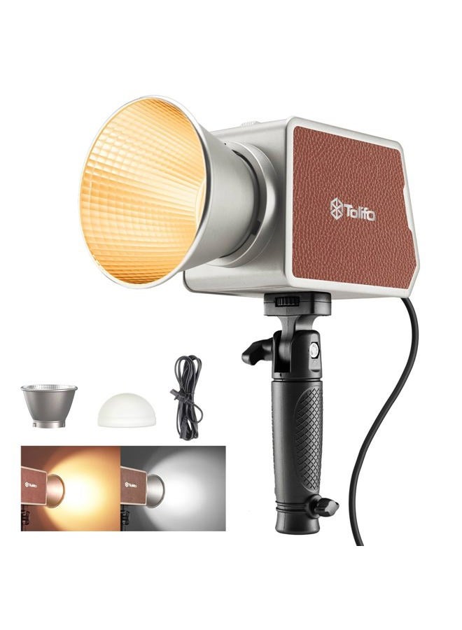Tolifo 200 واط مصباح يدوي ثنائي اللون ضوء فيديو LED صامت COB، 2700K-6500K CRI97+/TLCI98+/12 تأثيرات/تحكم عبر التطبيق، 360° أضواء ملء للتصوير الفوتوغرافي/استوديو/يوتيوب/تيك توك/بث مباشر - Image 1