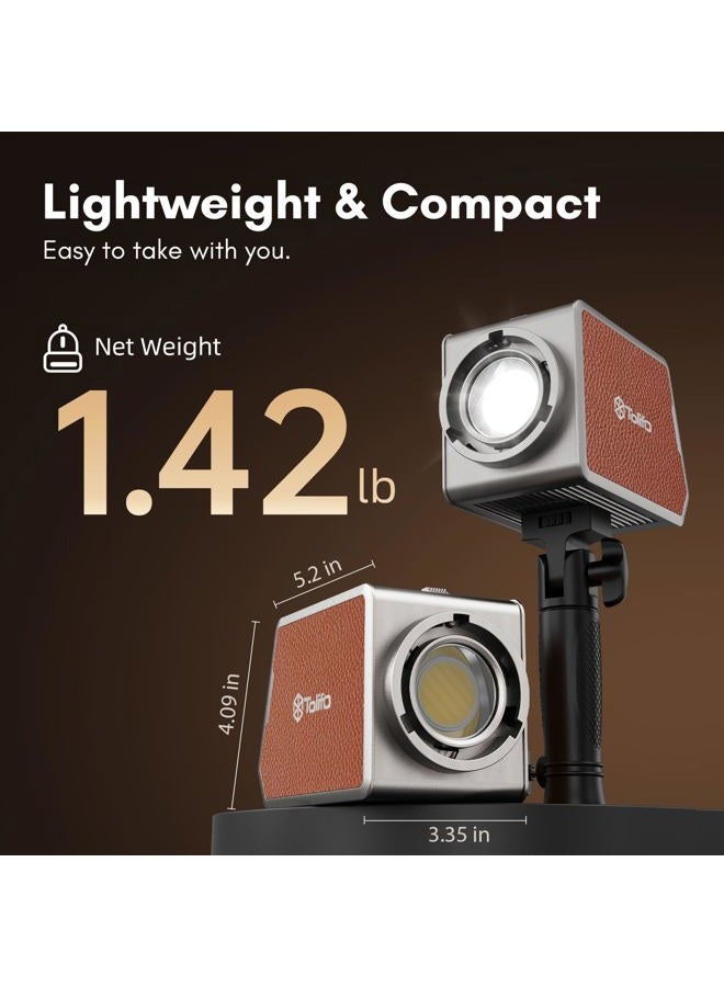 Tolifo 200 واط مصباح يدوي ثنائي اللون ضوء فيديو LED صامت COB، 2700K-6500K CRI97+/TLCI98+/12 تأثيرات/تحكم عبر التطبيق، 360° أضواء ملء للتصوير الفوتوغرافي/استوديو/يوتيوب/تيك توك/بث مباشر - Image 3