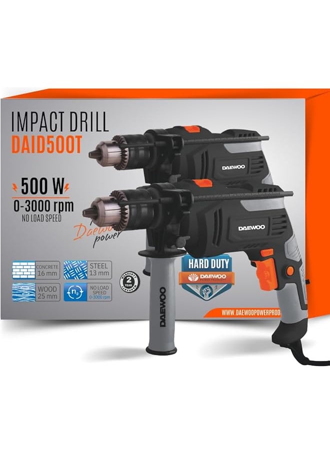 DAEWOO - Impact Drill 500 W 0 3000 Rpm No Load Speed Korean Tecnology - Image 1
