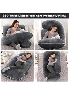 HOOKOR Pregnancy Must Haves Pregnancy Pillow U-Shaped Full Body Maternity Support Pillow for Pregnant Women with Replaceable and Washable Velvet Cover (Black)  - Image 4