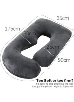 HOOKOR Pregnancy Must Haves Pregnancy Pillow U-Shaped Full Body Maternity Support Pillow for Pregnant Women with Replaceable and Washable Velvet Cover (Black)  - Image 5
