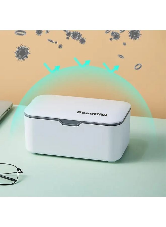 صندوق تخزين مناديل رمادي متعدد الاستخدامات مع غطاء منظم للمناديل المبللة للمكتب غرفة النوم المطبخ - Image 5