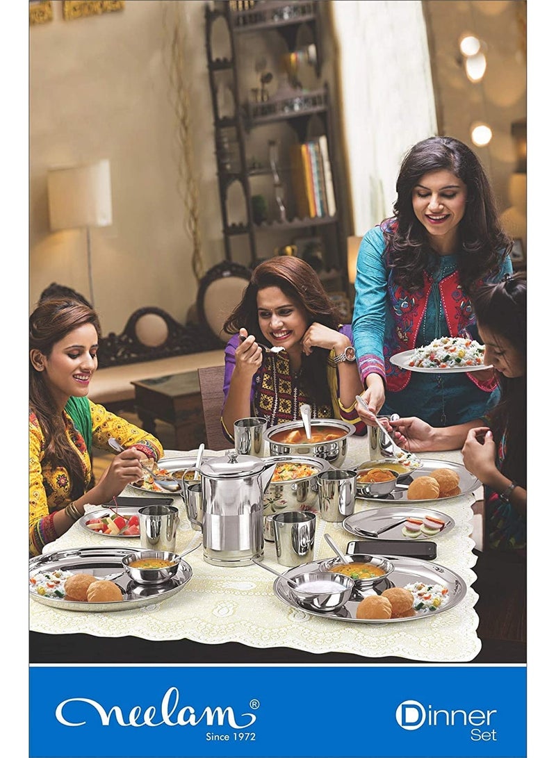 neelam Stainless Steel Premium Dinner Set (Set of 30 Pcs) - Image 3