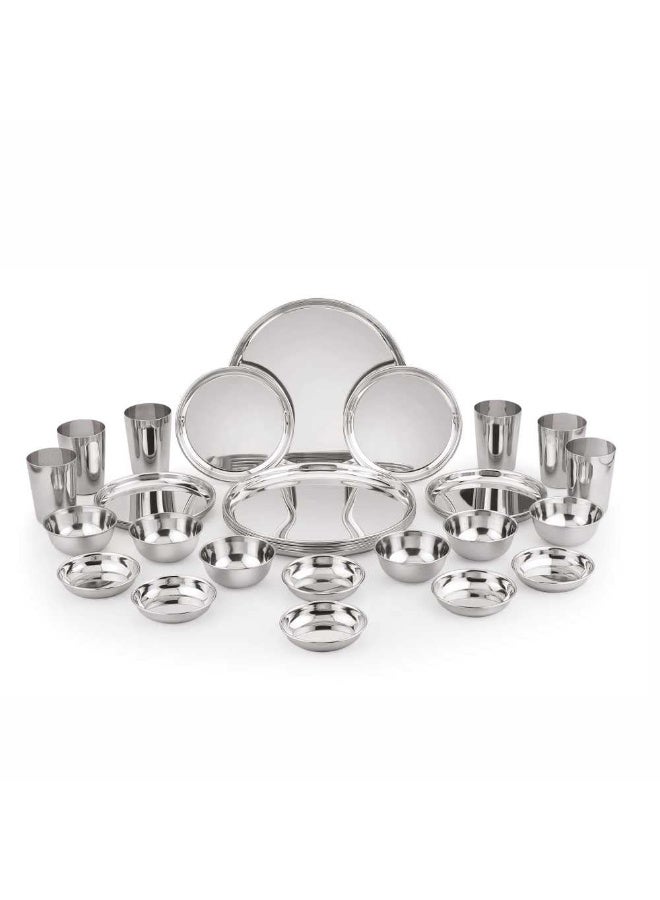 neelam Stainless Steel Premium Dinner Set (Set of 30 Pcs) - Image 1