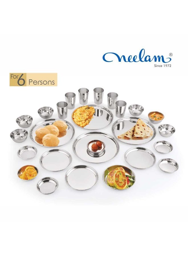 neelam Stainless Steel Premium Dinner Set (Set of 30 Pcs) - Image 2