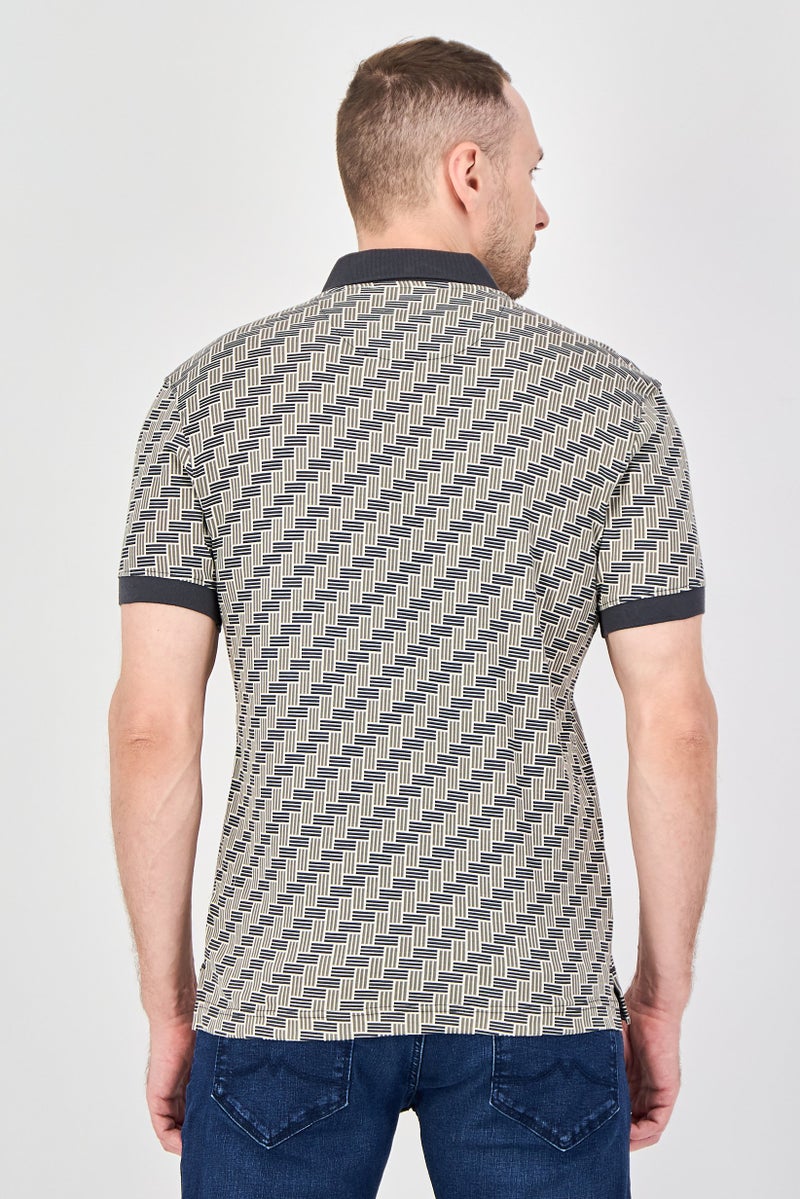 Geoffrey Beene Men Regular Fit Allover Print Short Sleeve Polo Shirt, Multicolor - Image 3