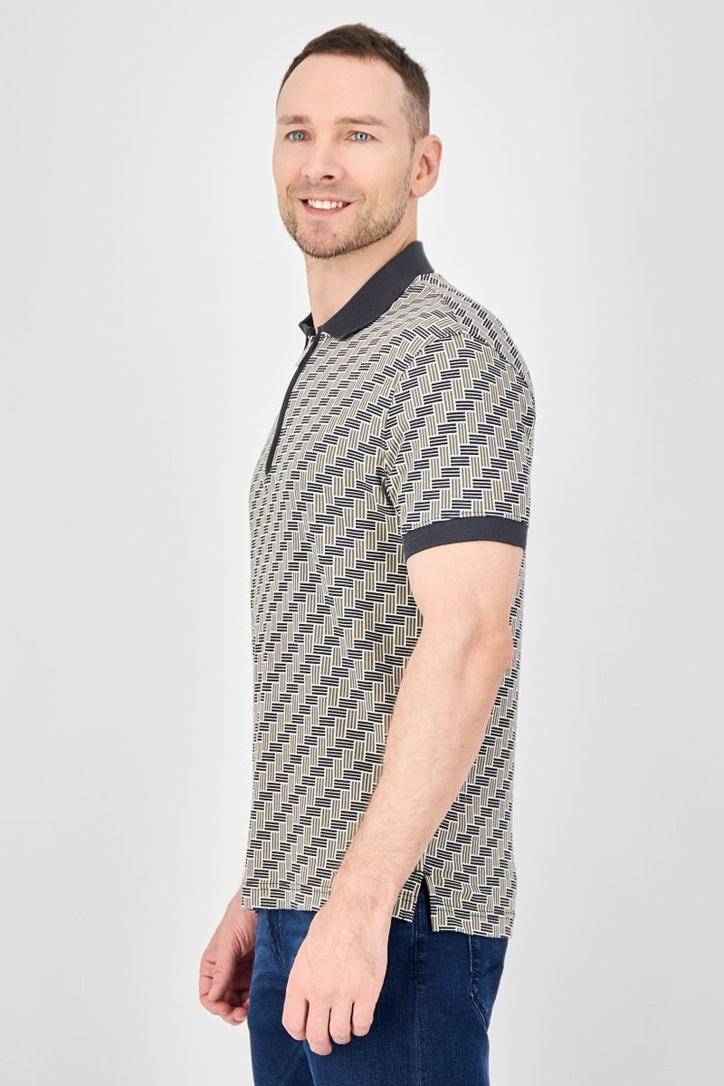 Geoffrey Beene Men Regular Fit Allover Print Short Sleeve Polo Shirt, Multicolor - Image 2