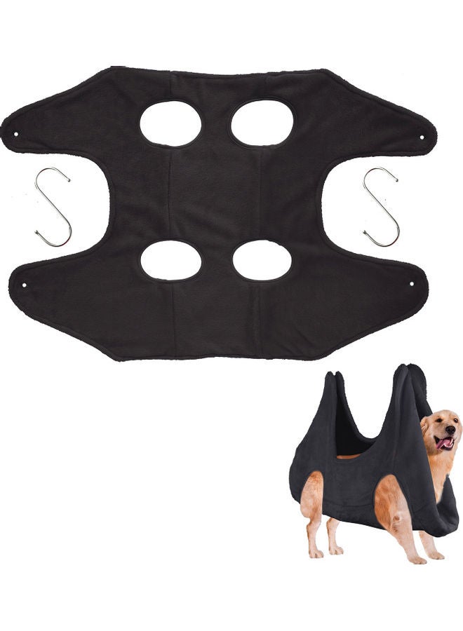 NIBEMINENT 2 In 1 Dog Grooming Hammock Black - Image 4