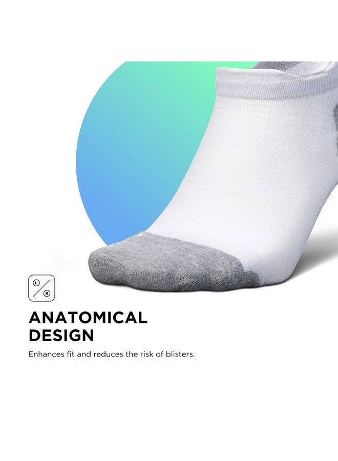 Feetures Elite Max Cushion No Show Tab Ankle Socks - Sport Sock with Targeted Compression - New White, L (1 Pair) - Image 5