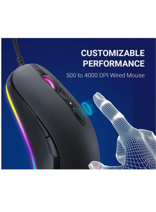 Egeira Gaming Mouse With RGB Lighting – Wired – E599 – Black - Image 2