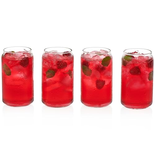 Libbey Can Shaped Beer Glass  16 oz  4 PACK w Pourer
