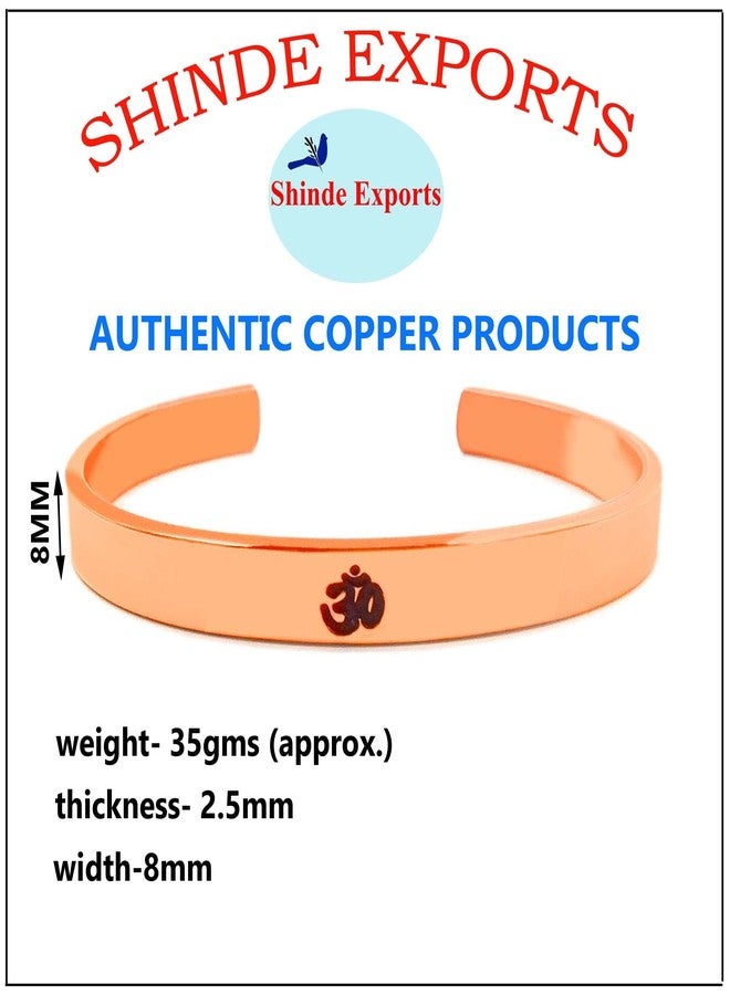 SHINDE EXPORTS pure copper kada for men/copper kada/copper bracelet for men pure (OM etching copper) - Image 2
