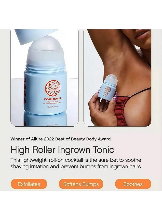 TOPICALS High Roller Ingrown Hair Serum | Roll-on Tonic to Soothe and Calm Irritated Skin on Face, Armpits and Bikini Areas | Contains Salicylic and Glycolic Acid | Vegan and Cruelty-Free (1.7 Fl Oz) - Image 5