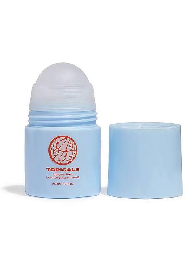 TOPICALS High Roller Ingrown Hair Serum | Roll-on Tonic to Soothe and Calm Irritated Skin on Face, Armpits and Bikini Areas | Contains Salicylic and Glycolic Acid | Vegan and Cruelty-Free (1.7 Fl Oz) - Image 1