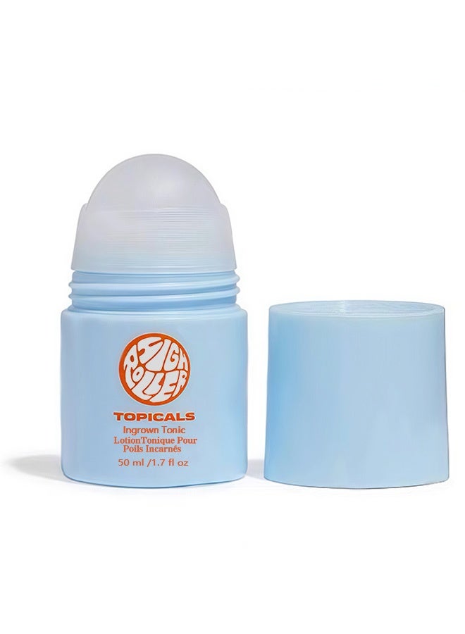TOPICALS Lotion Tonique Pour Ingrown Tonic Lotion Tonique Pour Poils Incarne,High Roller Ingrown Hair Serum | Roll-on Tonic to Soothe and Calm Irritated Skin on Face, Armpits and Bikini Areas | Contains Salicylic and Glycolic Acid | Vegan and Cruelty-Free 50ml/1.7 fl oz - Image 1