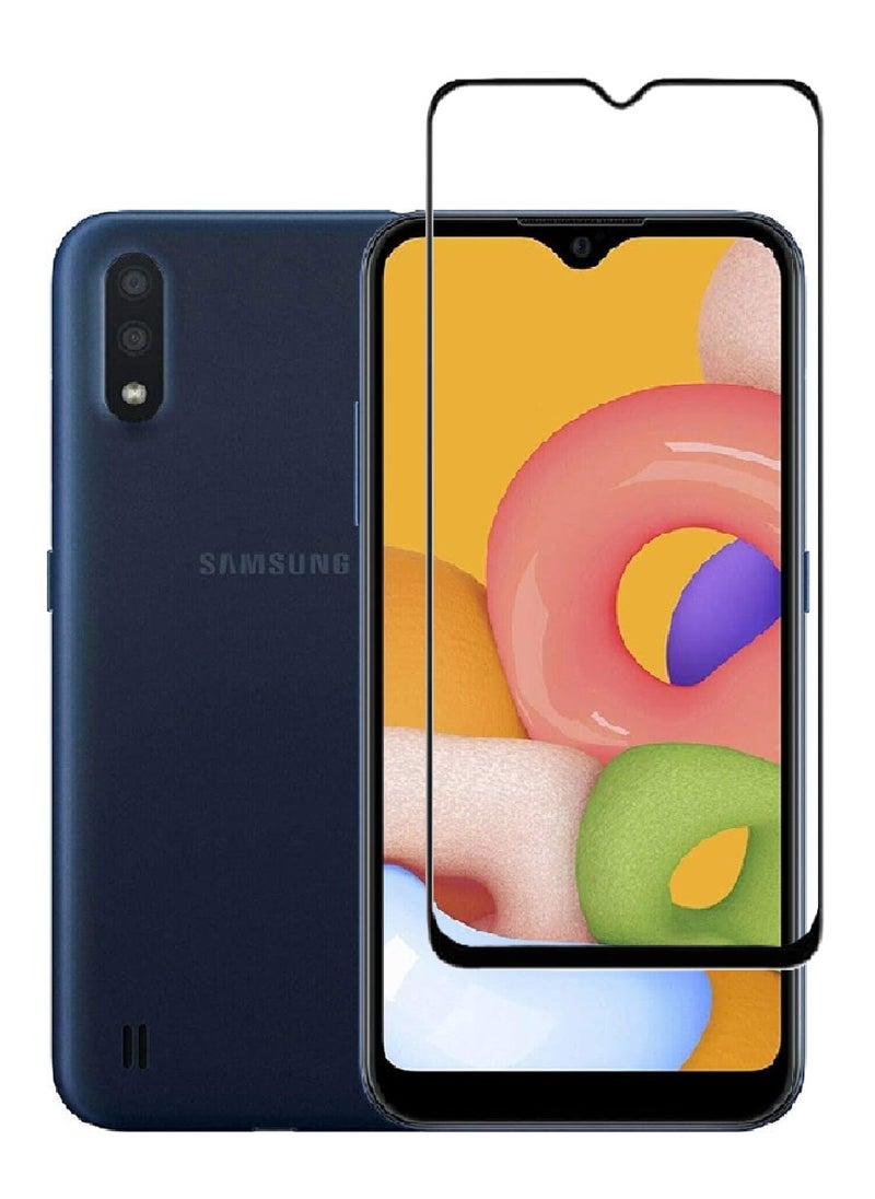 AINA حماية شاشة زجاجية مقسّاة 5D مصممة لهاتف سامسونج جالاكسي A01 تغطي الشاشة بالكامل مع لاصق كامل من الحافة إلى الحافة وخالية من الفقاعات - Image 1