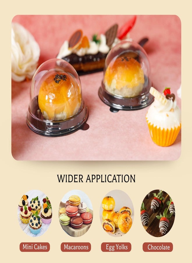 NPLUX Mini Individual Cupcake Container 2.8x2 IN Mini Cupcake Boxes Desk Pet Containers for Chocolate Covered Cookies, Mooncake(50 Pack, Black) - Image 4