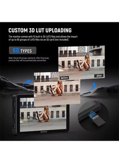 Neewer NEEWER F700 7" Camera Field Monitor, 2000nit HD 1920x1080 IPS Touch Screen with 3D LUT, 4K HDMI Loop in/Out with Peak Focus  - Image 4