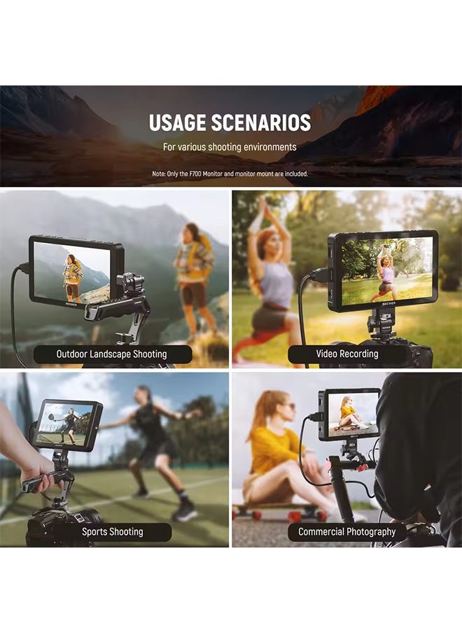 Neewer - NEEWER F700 7" Camera Field Monitor, 2000nit HD 1920x1080 IPS Touch Screen with 3D LUT, 4K HDMI Loop in/Out with Peak Focus - Image 1