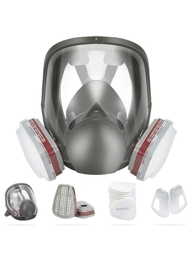 Arabest Full Face Respirator Mask Reusable,Full Face Cover Gas Mask with Double Filtration,for Painting,Dust,Carpentry,Welding and Other Work Protection  - Image 1