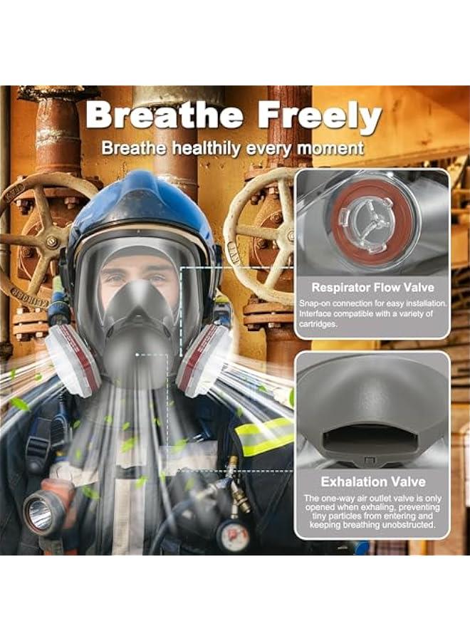 Arabest Full Face Respirator Mask Reusable,Full Face Cover Gas Mask with Double Filtration,for Painting,Dust,Carpentry,Welding and Other Work Protection  - Image 5