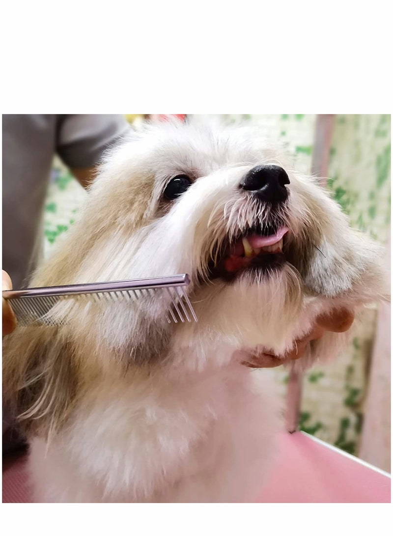 Excefore طقم مقصات لتجميل الكلاب مع نصائح دائرية آمنة مجموعة مقصات احترافية من الفولاذ المقاوم للصدأ مستقيم ومنحني ومشط للشعر الطويل والقصير للقطط والحيوانات الأليفة - Image 2