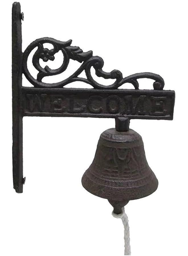 The Bros Outdoor Dinner Bell, Rustic Vintage Large Cast Iron Wall Mounted Metal Door Bell for Farm House Outside Decorative Accent Bells, Wall Clock, Iron Bells Creative Iron Decoration - Image 1