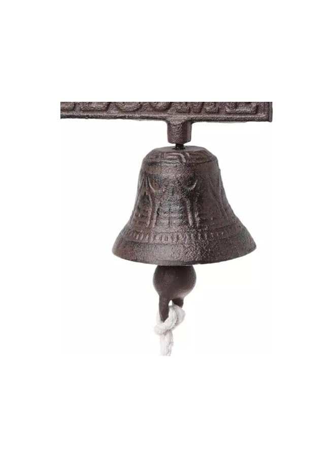 The Bros Outdoor Dinner Bell, Rustic Vintage Large Cast Iron Wall Mounted Metal Door Bell for Farm House Outside Decorative Accent Bells, Wall Clock, Iron Bells Creative Iron Decoration - Image 4