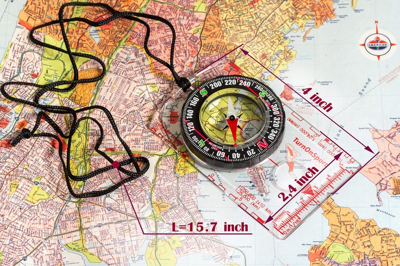 TurnOnSport Orienteering Compass Hiking Backpacking Compass | Advanced Scout Compass Camping Navigation - Boy Scout Compass for Kids | Professional Field Compass for Map Reading - Best TurnOnSport Survival Gifts - Image 5