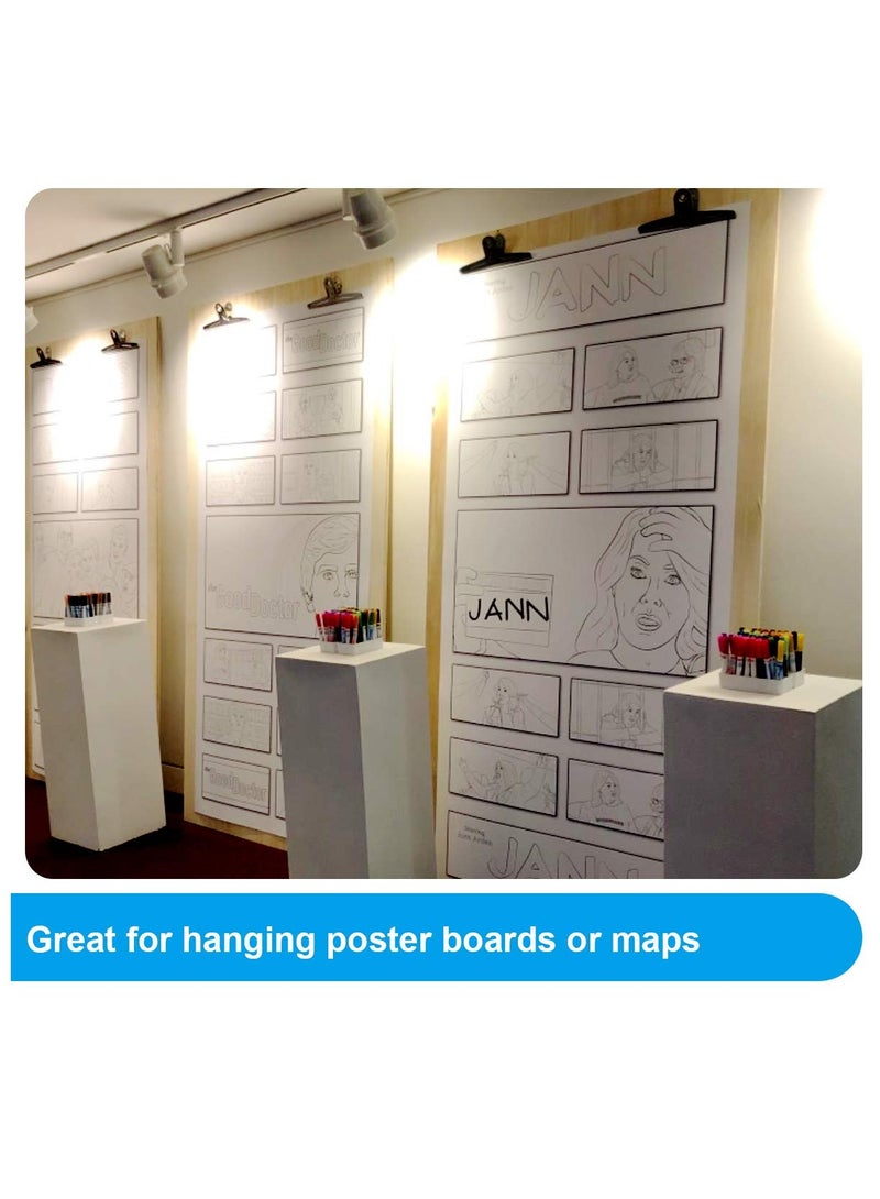 11.8 Inch Jumbo Stainless Steel Paper Clips, Heavy-Duty Metal Binder Clamps for Home, Office, and School Supplies - 2 Pack in Black - Image 2