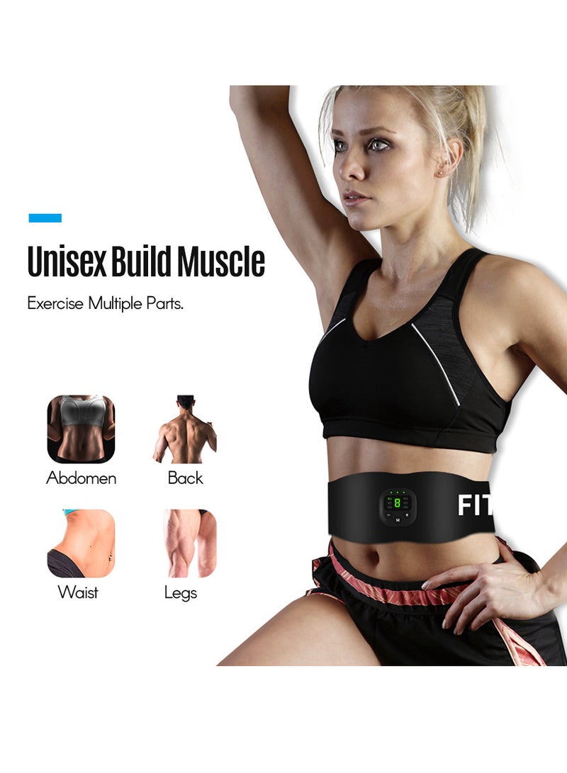 Loquat Smart Fitness Trainer Belt Electric Abs Stimulator Unisex Abdominal Muscle Trainer 6 Modes 10 Levels Intensity 15min Timing Built-in Battery with LED Display - Image 5