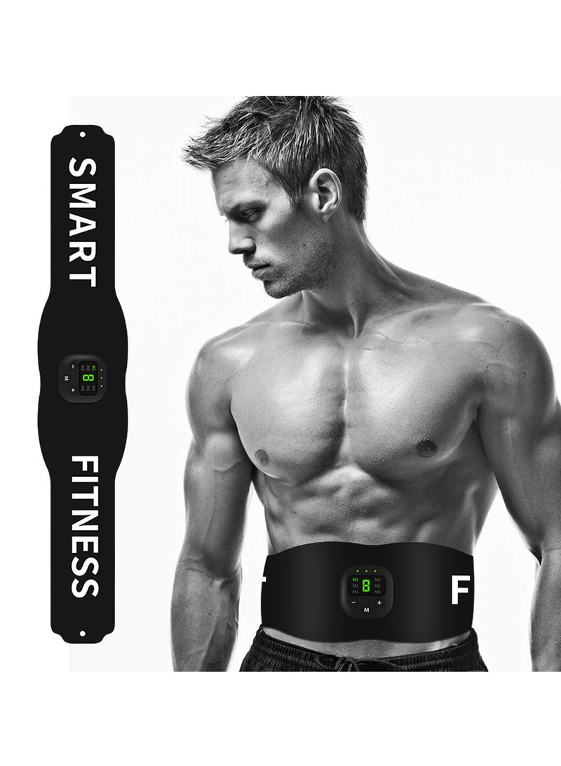Loquat Smart Fitness Trainer Belt Electric Abs Stimulator Unisex Abdominal Muscle Trainer 6 Modes 10 Levels Intensity 15min Timing Built-in Battery with LED Display - Image 2