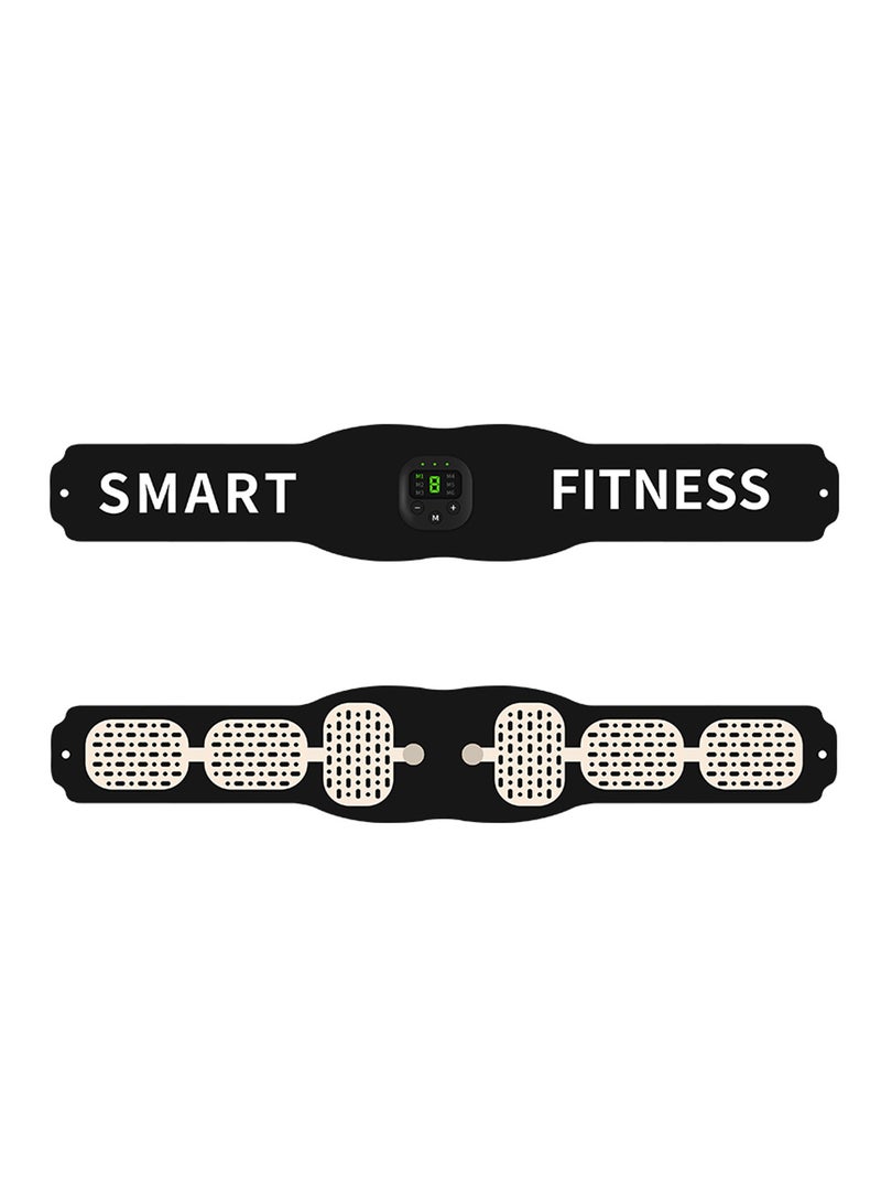 Loquat Smart Fitness Trainer Belt Electric Abs Stimulator Unisex Abdominal Muscle Trainer 6 Modes 10 Levels Intensity 15min Timing Built-in Battery with LED Display - Image 1