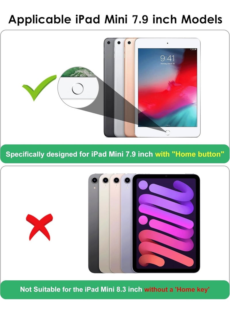 DUSALA 2 in 1 Case for iPad Mini 5 Generation 2019/ Mini 4 3 2 1, with Pencil Holder, Slim Stand Protective Cover with Clear Transparent Back Shell for iPad mini 5  Tablet, Support Auto Wake/Sleep With Tempered Glass - Image 3