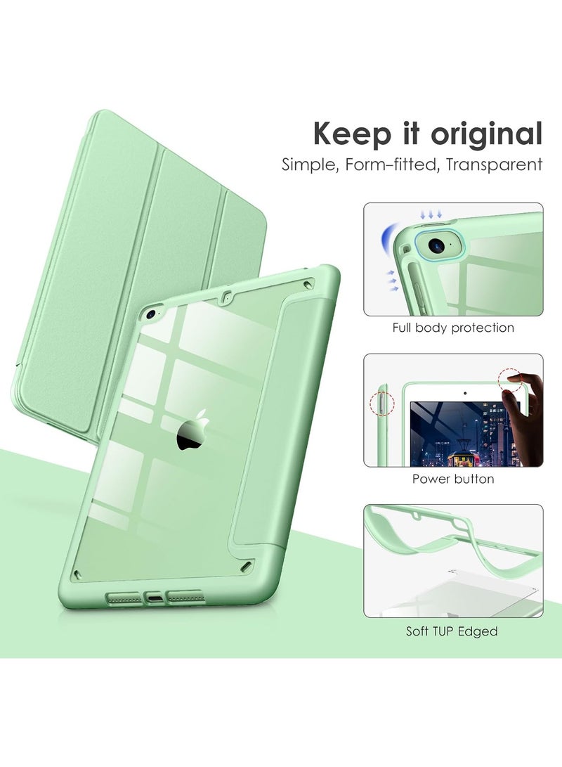 DUSALA 2 in 1 Case for iPad Mini 5 Generation 2019/ Mini 4 3 2 1, with Pencil Holder, Slim Stand Protective Cover with Clear Transparent Back Shell for iPad mini 5  Tablet, Support Auto Wake/Sleep With Tempered Glass - Image 4