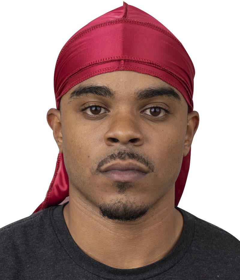 Veeta Superior Silk Durag - Smooth Silk Durag for Men & Women, Long Double Wide Straps, Outside Seam Triple Stitch Du Rag (Bloody Mary) - Image 3