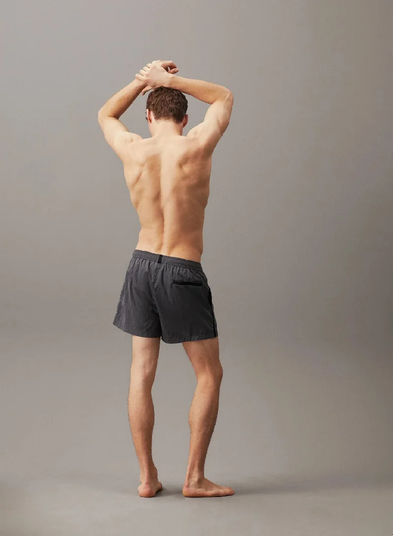 CALVIN KLEIN Short Drawstring Swim Shorts - CK Refined Tape