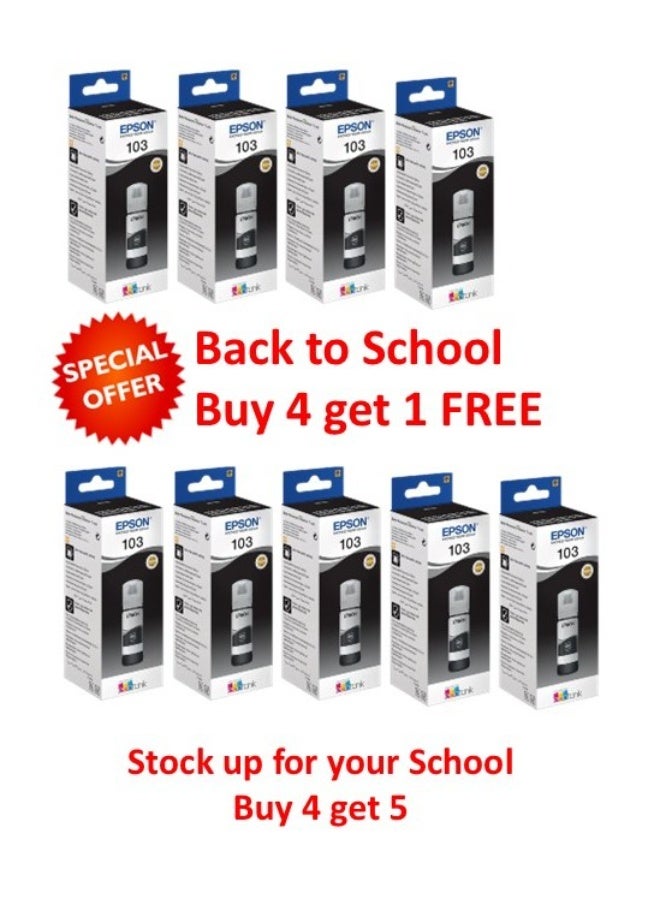 FREE UNIT - Buy 4 and get 5 Epson Eco-Tank Ink bottle 103 - BLACK Black