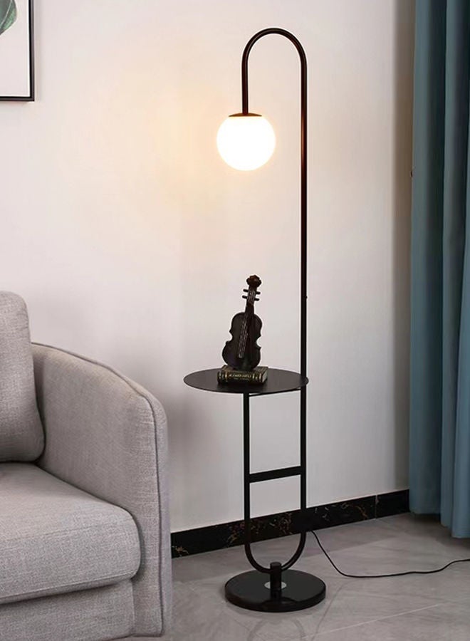 Glanfen Floor Lamp with Adjustable Height 1.5-1.7M, Modern LED Standing Lamp with Side Table, 20cm Globe Light, Flicker-Free Lighting for Bedroom Living Room Hotel Office - Image 3