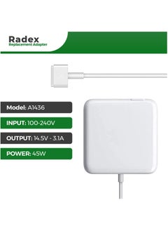 RADEX Laptop Power Adapter (45W 14.5V/3.1A) T-Tip Compatible with MacBook Air 11-inch and 13-inch (Mid 2012)  - Image 2