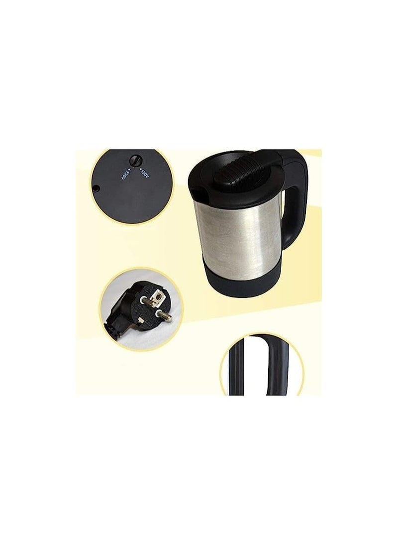 Generic - 0.5L Mini Electric Kettle Stainless Steel 1000W Portable Travel Water Boiler Pot - Image 1