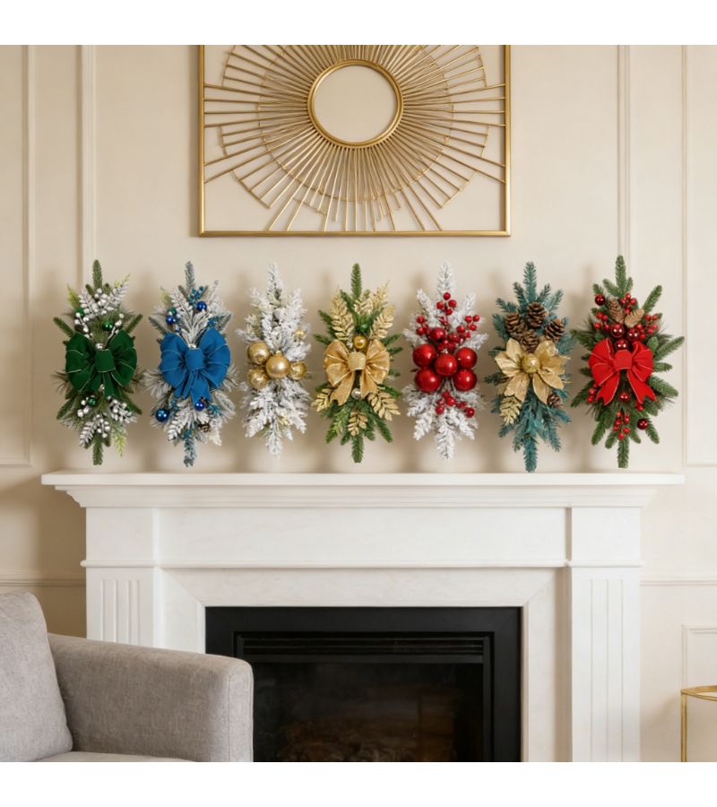 Nordic Style Artificial Flower Staircase Wreath In Green Durable Plastic Vine Garland For Home Entrance Balcony - Image 5
